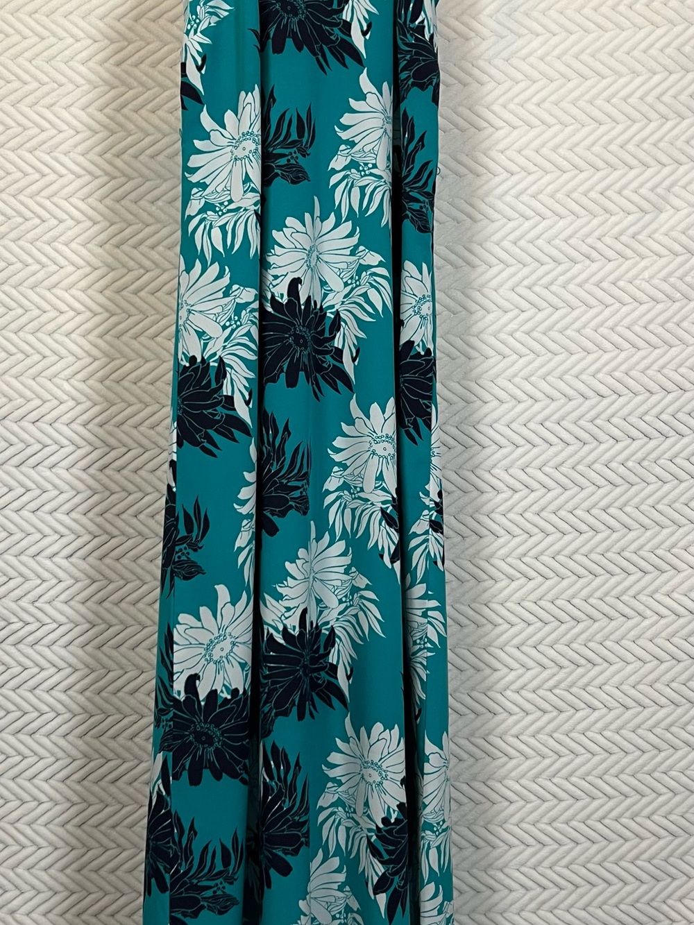 LOFT Petite 4P Teal Floral Maxi Dress | Sleeveless Lined Summer Dress